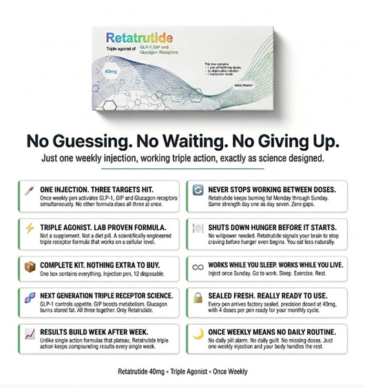 Retatrutide 40mg —Weight Loss — GLP-1 GIP Glucagon Formula